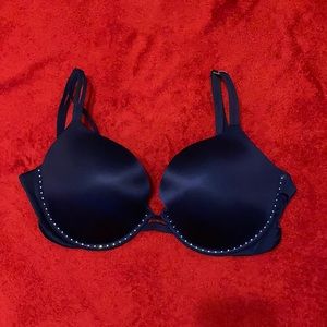 Blue rhinestone Victoria secret very sexy push up bra
